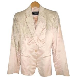 Richard Tyler Couture light pale pink silk suit size 6